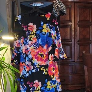 Vibrant Floral Long Sleeve Dress